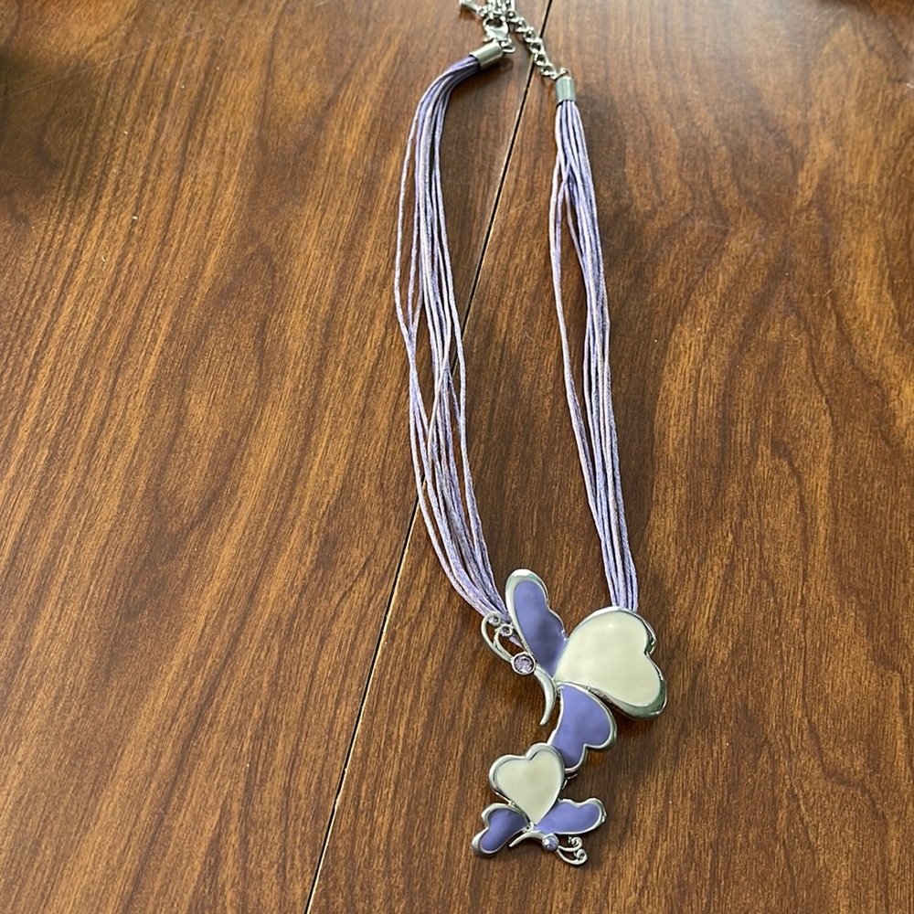 Necklace butterfly made with hearts